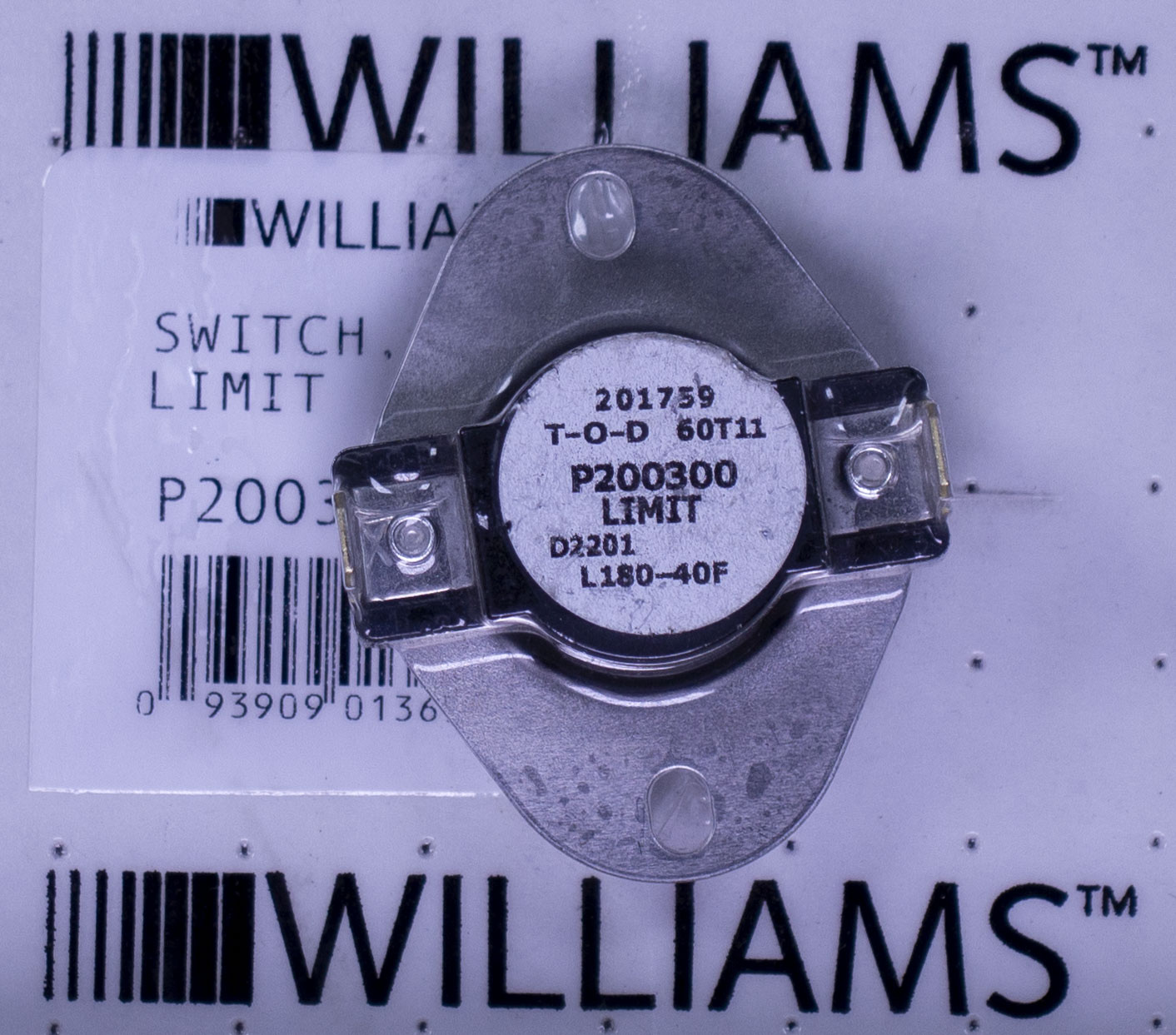 Williams Furnace Company P200300 Limit Switch